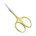 CGBE Cuticle Scissors, Extra Fine Curved Eyebrow Scissors, Gold - color: Gold