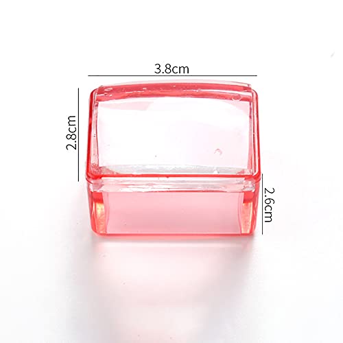 GSHLLO 2 Sets Rectangle Clear Silicone Nail Art Stamper with Scraper Nail Stamping Jelly Manicure Tools for DIY Nail Deco