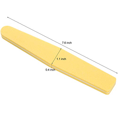 20Pcs Nail Buffer Block Files Sponge Washable Double Sided 100/180 Sanding Buffing File(Yellow) - color: Yellow