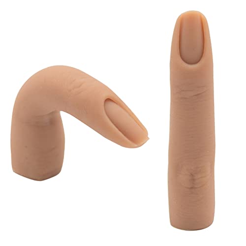Silicone Practice Fingers for Acrylic Nails, Bendable Nail Training Finger Soft Silicone Fake Finger to Practice Fake Nails, Flexible Nail Practice Fingers Hand for DIY Nails - color: 3# Silicone Finger