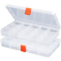 Moon Magpie 2PACK Extra Thick Bead Organizers, Mini Clear Plastic Storage Box Craft Containers for Nail jewelry rhinestones DIY Supply Case - size: 2P-MovableGrid