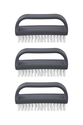 Superio Stiff Nail Brush for Cleaning Fingernails Small Scrub Brush with Handle, Cleaning Brushes for Hands, Toes, and Nails (Black, 3 Pack) - color: 3 Pack