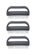 Superio Stiff Nail Brush for Cleaning Fingernails Small Scrub Brush with Handle, Cleaning Brushes for Hands, Toes, and Nails (Black, 3 Pack) - color: 3 Pack