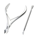 Professional Cuticle Trimmer & Nippers, Stainless Steel Nail Care Tool - color: Silver Nipper With Pusher - Pack 1