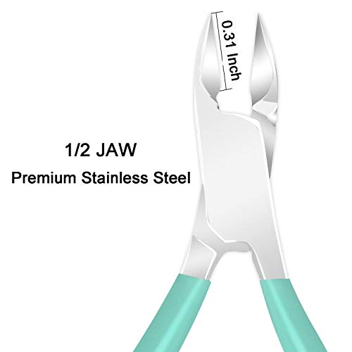 Ejiubas Cuticle Trimmer with Cuticle Pusher, Sharp Efficient Cutting, Green - color: Green