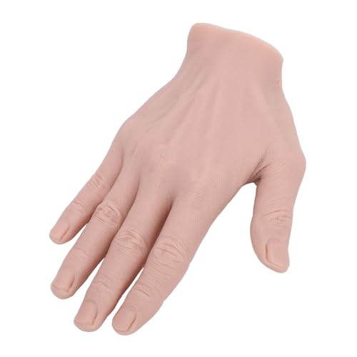 Silicone Male Hand Model, Reusable Silicone Artificial Hand Model for Festival Props Painting Practice, Silicone Tattoo Practice Hand for Experienced Tattoo Artists and Beginners - size: Right Hand