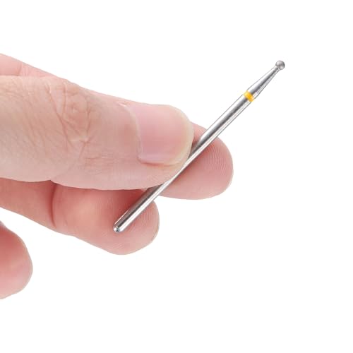 HARFINGTON 10pcs 325-400 Grits Diamond Grinding Bit 1.8mm Ball Head 2.35mm Shank 1.8mm Length Stone Sanding Drill Bits Rotary Tool for Ceramic Glass Nails Grinding Polishing - color: Yellow, size: 1.8mm
