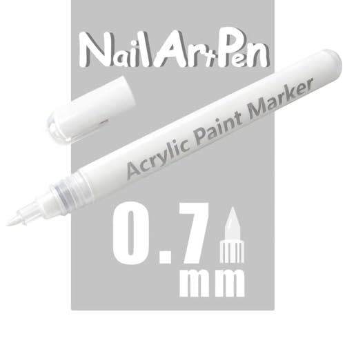 Nail Art Pen, 0.7mm Fine Tip Nail Polish Marker, Quick Dry Nail Paint Pen for DIY Drawing, French Manicure，Salon Style Nail Designs - 1 PCS (White) - size: White