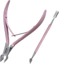 Professional Cuticle Trimmer & Nippers, Stainless Steel Nail Care Tool - color: Rose Nipper With Pusher - Pack 1