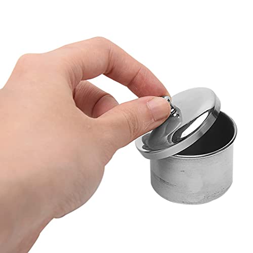 3PCS Stainless Steel Nail Art Dappen Dish with Lid for Acrylic Nail Liquid