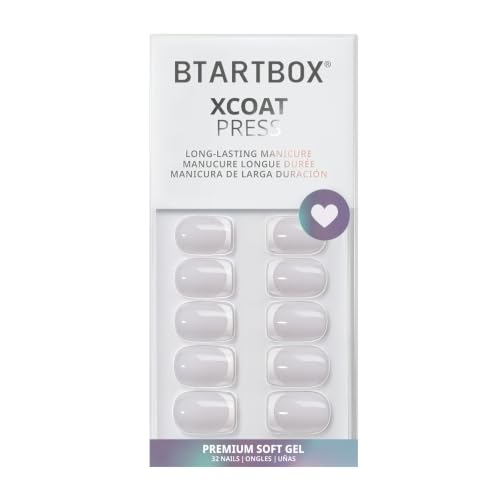 BTArtbox Press On Nails, French Tip Short Square Nails, 30Pcs Full Kit - color: A-Classic French