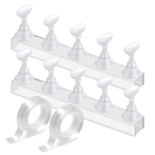 Nail Stand Magnetic Nail Holder for Painting Nails Nail Stands for Press-On - color: White