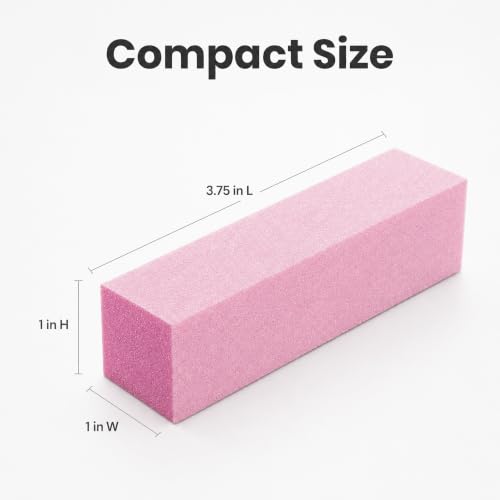 ForPro 15 Pack Pink Buffing Block, 100/180 Grit, 3.75" x 1" x 1" Buffer - size: 15 Count (Pack of 1)