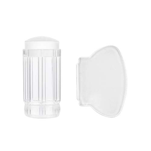 2 Sets Silicone Nail Art Stamper Jelly Heads with Scraper Nail Stamping Kits for DIY Nail Decor Clear
