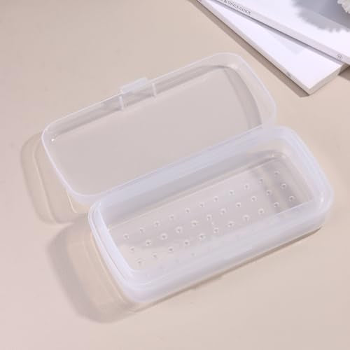 SUTOKAKA Nail Tool Sterilizer Box Plastic Sterilization Tray, Clear - color: Clear Rectangular