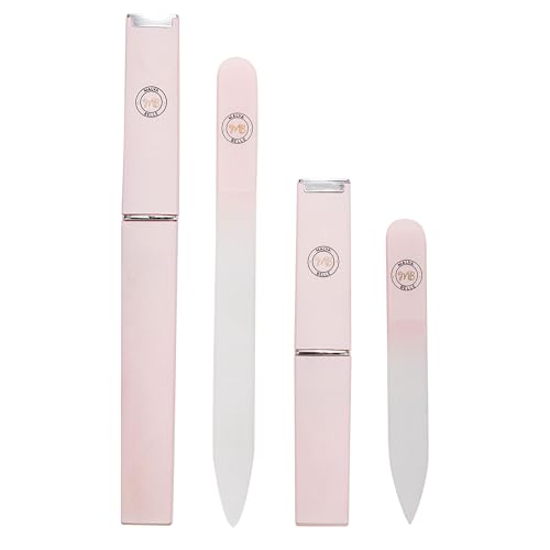 Malva Belle Crystal Glass Nail File Set for Women - 2xPink (3mm) - color: Pastel Pink, size: 3mm (Gift Set)
