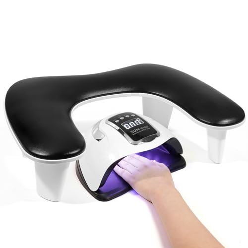 Big Arm Rest for Nails Tech, U-Shaped, for Acrylic Nails, Black - color: 1nd Gen Black