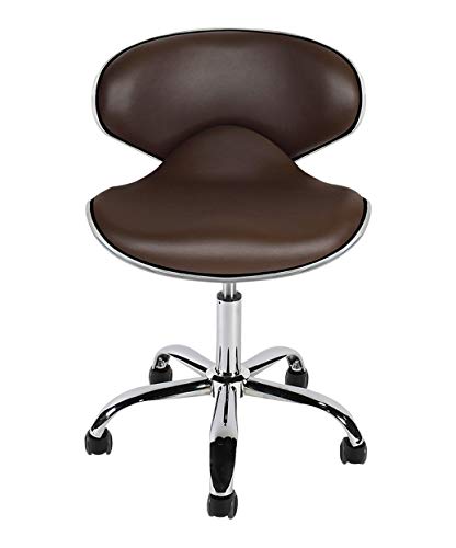 J & A Euro Pedicure Stool Spa Chair Adjustable 13 to 16 Inch, Chocolate - color: Chocolate