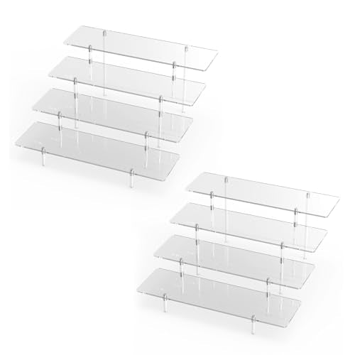 4 Tier Acrylic Display Riser Stand, Clear Perfume Organizer, Cupcake Stand