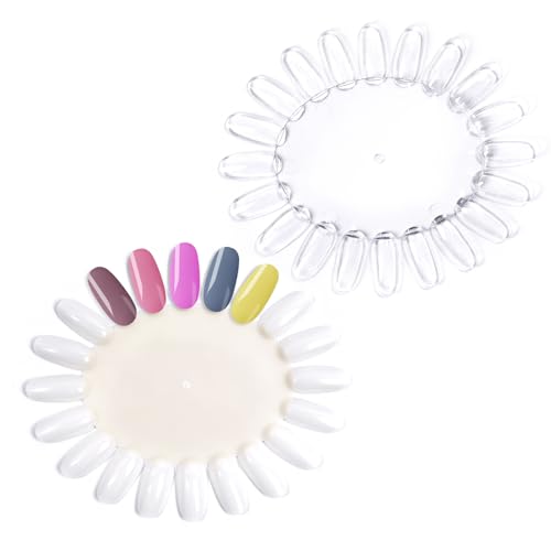 20Pcs Nail Swatch Wheel Nail Polish Display Swatches for Practice - size: Oval