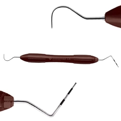 INSTUMAX® Probe 23/CP-12 Dental Probe Set of 5, Stainless Steel Dental Probes with Brown Silicone Handles, Dental Hand Instruments for Practices and Training