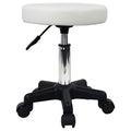 FURWOO Round Rolling Stool Height Adjustable Stool with Wheels for Spa Salon Massage White - color: White