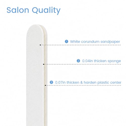 Nail Files - 24 PCS Fingernail Files 7" Long 80/100 Grit White - color: 24pcs White, size: 80/100 Grit