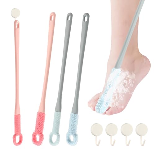4 Pack Toe Cleaning Brushes with Long Handles