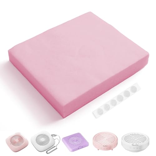 MelodySusie 200 Sheets Nail Dust Collector Filter Paper, Disposable Dust Vacuum Filter with 6pcs Sticky Back Hook for Most Nail Dust Fan Extractor Machine, Nail Tech Supplies for Salon & Home - color: Pink