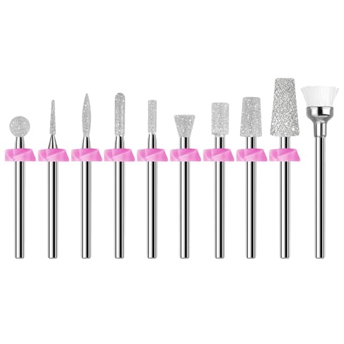 Makartt Nail Drill Bits:10Pcs Dimond Sanding Bit Sets for Nail Drill E-File