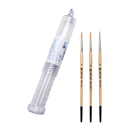 AIT Art Mini Liner Detail Paint Brushes, Size 0, Pack of 3, Handmade in USA for Trusted Performance Painting Small Details with Oil, Acrylic, and Watercolors - size: 0