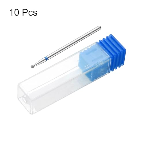 HARFINGTON 10pcs 120-140 Grits Diamond Grinding Bit 1.8mm Ball Head 2.35mm Shank 1.8mm Length Stone Sanding Drill Bits Rotary Tool for Ceramic Glass Nails Grinding Polishing - color: Blue, size: 1.8mm
