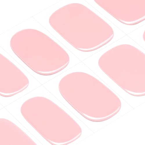 DANNI & TONI Semi Cured Gel Nail Strips Pale Pastel Pink Gel Nail Wraps 28 Stickers | Dreamy Blush - color: Dreamy Blush