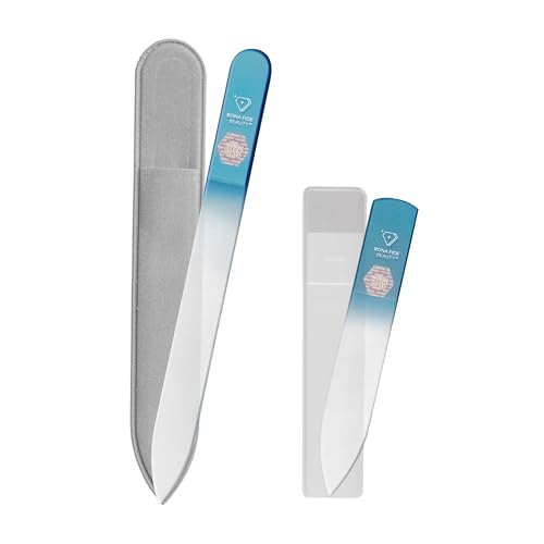 Bona Fide Beauty Czech Glass Nail File and Shiner Duo Set (Aqua) - color: Aqua