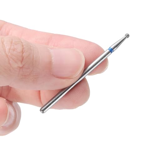 HARFINGTON 10pcs 120-140 Grits Diamond Grinding Bit 1.8mm Ball Head 2.35mm Shank 1.8mm Length Stone Sanding Drill Bits Rotary Tool for Ceramic Glass Nails Grinding Polishing - color: Blue, size: 1.8mm