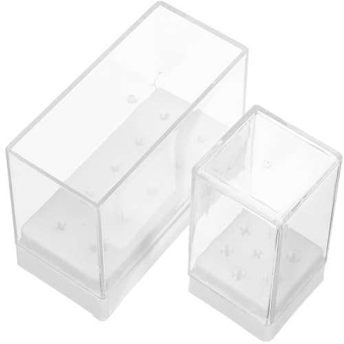CALLARON 2pcs Nail Drill Bit Stand Multi-hole Nail Bits Storage Container Organizer Stand for Display