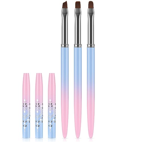 3Pcs Nail Art Clean Up Brushes,For Nail Art & Cuticle Cleaning - color: Color
