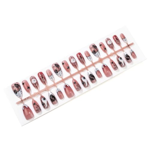 30pcs Halloween 3D Spider Press on Nails, Gothic Spider Web Fake Nails - color: Halloween Press on Nails 13
