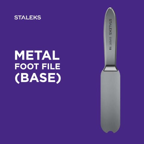 STALEKS PRO Expert 10 Metal Foot File Base – Stainless Steel Reusable Pedicure Tool Handle for Disposable Abrasive Files