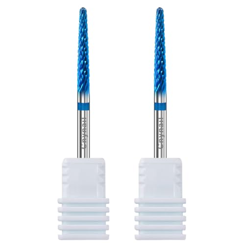 3/32" 2PCS Small Umbrella L Carbide Cuticle Cleaner Bit for Nail Cleaning - color: 014 Blue, size: M