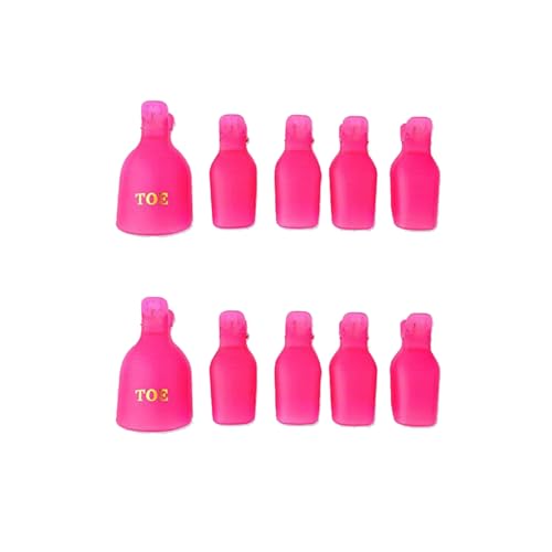 (10 Pcs Pink Toenail) Plastic Acrylic Nail Art Soak Off Cap Clip UV Gel Polish Remover Wrap Tool Gel Nail Polish Remover Clips for Fingernail Removal Soak Off Clips Wrap Cleaner Cap Clip - color: Pink Toenail
