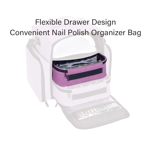 Small Clear Nail Polish Organizer Holds 30 bottles(15ml-0.5fl.oz) Nail Polish Case Multifunctional Nail Polish Bag organizer, Cosmetic Travel Makeup Cases for Women Purple - color: Purple, size: 1Pcs-30 bottles