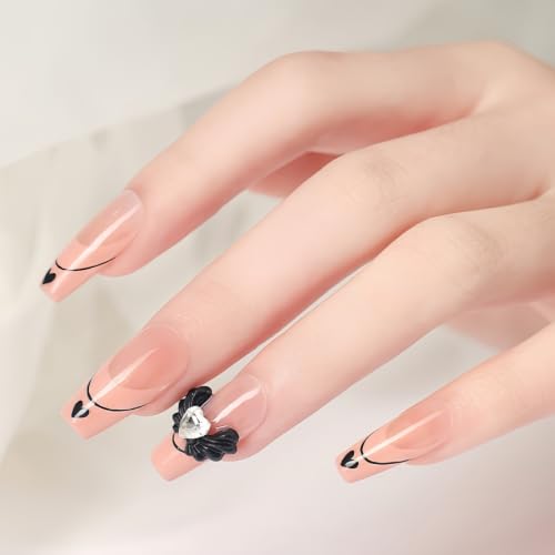 300Pcs Wings Nail Charms Angel Wings Nail Rhinestones Mini Wings Nail Gems 3D Mixed Colors Black White Angel Wings Nail Supplies Cute Wings Nail Jewels for DIY Crafts Jewelry Making - color: black