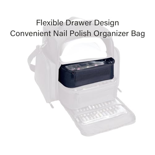 Small Clear Nail Polish Organizer Holds 30 bottles(15ml-0.5fl.oz) Nail Polish Case Multifunctional Nail Polish Bag organizer, Cosmetic Travel Makeup Cases for Women Black - color: Black, size: 1Pcs-30 bottles