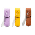 zelin Glass Nail File with Leather Case, 3 Pcs Single-Sided Mini Nail Files