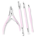 NXJ INFILILA Cuticle Remover Kit 4Pcs,Cuticle Trimmer & Pusher,Scraper - size: Pink Cuticle Tools-4pcs