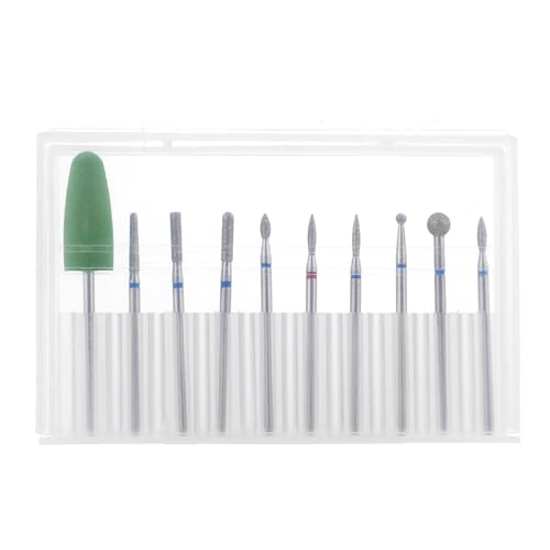 YUXIANLB 10pcs Nail Drill Bits Set for Manicure, Diamond Bits Drill Kit for Nails Professional Russian Cuticle Removal Bits Manicure Set Professional for Home Salon