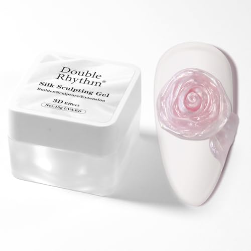 Double Rhythm 3D Nail Gel Pearl Solid Sculpting Gel for Nail Art Non-Sticky Hard for Building Carving Molding Extension Soak Off UV/LED Nail Art Salon Home DIY 0.5 Oz (Light Pink-Silk 03) - color: Light Pink