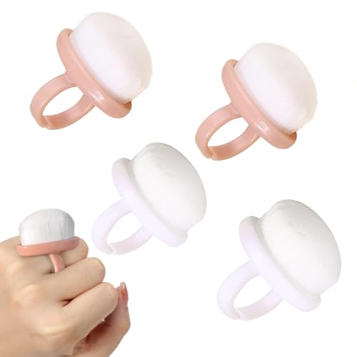 4Packs Nail Dust Cleaning Brush Ring,Soft Brushes for Clean Up Fingernails and Toenails Small Portable Nail Scrubber Brush Nail Duster Tools for Manicure and Pedicure (pink and white) - color: pink and white