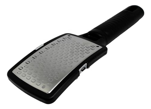 CALA Silky Glide Pro Callus Remover Foot File (Black), Stainless Steel Micro-File with Wide Surface for Wet or Dry Skin, Soft Grip Handle for Comfort & Control, Reusable Travel Tool - color: Black